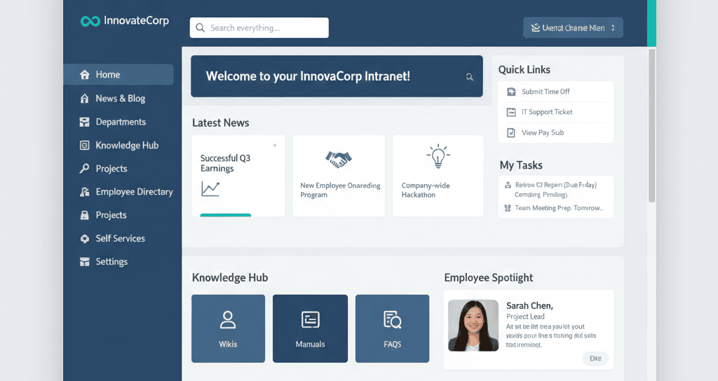 Screenshot eines Intranets