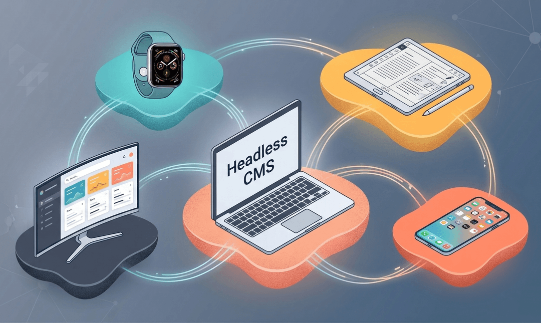 Headless CMS liefert Daten zu verschiedenen Geräten