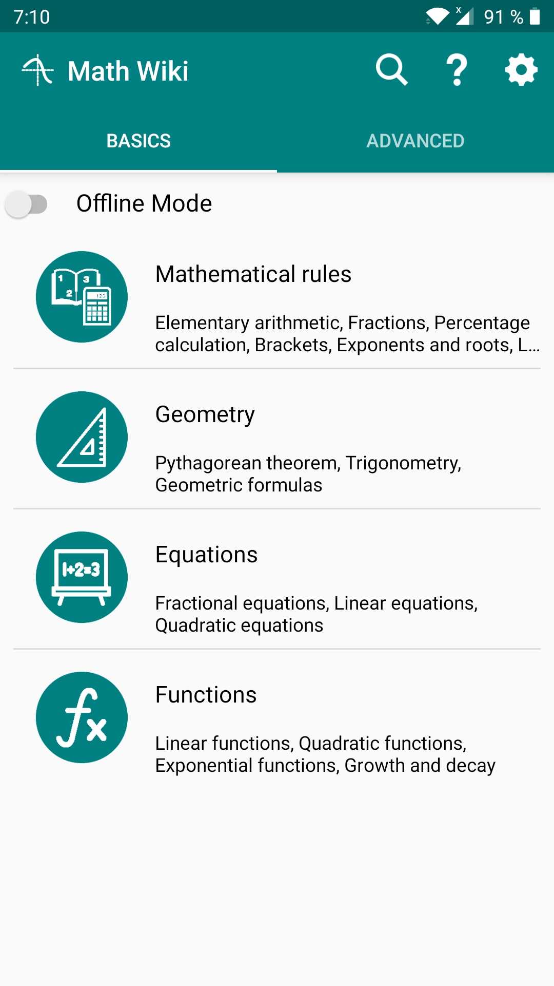 Math Wiki basic topics